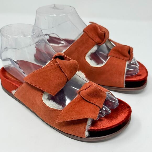 NEW Alexandre Birman Clarita Suede and Shearling Fur Slide US Size 6 MSRP $495 - Picture 5 of 12